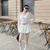 Off-the-shoulder Puffy Dress Set for Street Wear