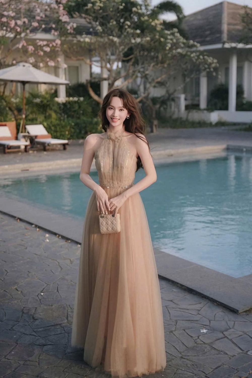 Elegant Long Chiffon Dress